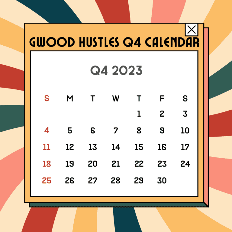 2023 Fourth Quarter Calendar